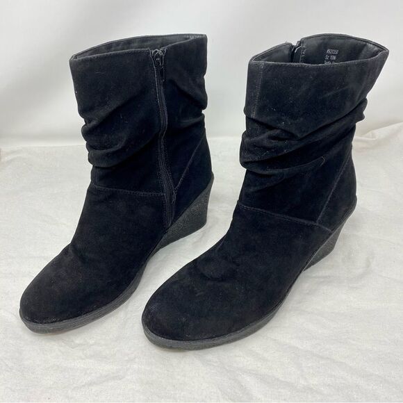 Lane Bryant Suede Wedge Boots- Size 10 Wide - Picture 4 of 16